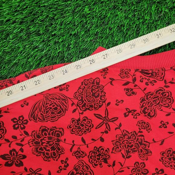 Vintage 80s Flower Roses Sweatshirt Womens Large 20x23 AOP - Picture 3 of 9